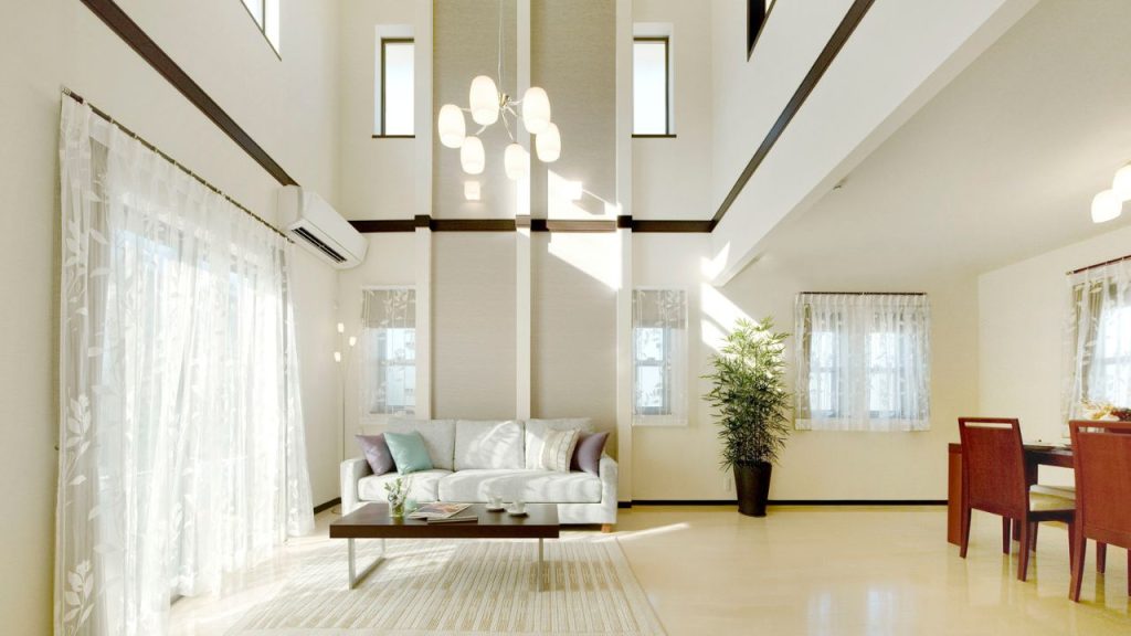 中庭や吹き抜けを通じて「つながる」間取り